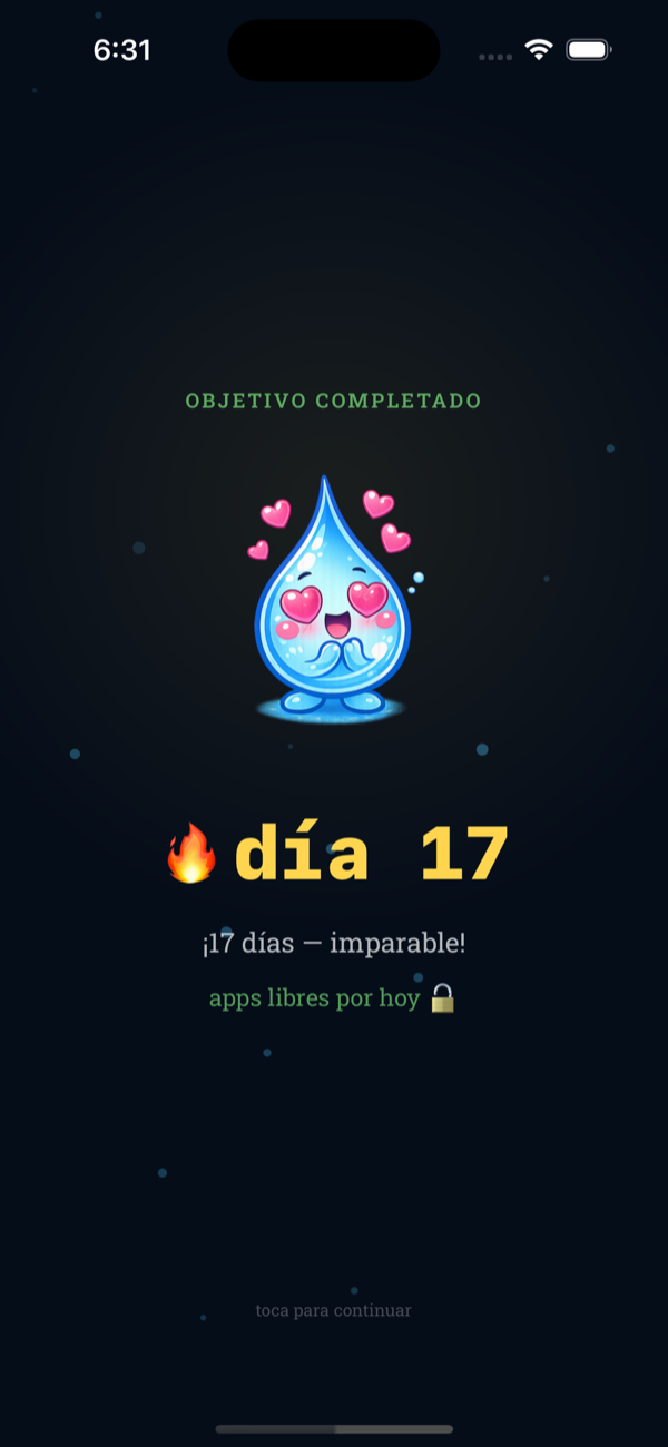 Celebraci&oacute;n de racha de hidrataci&oacute;n